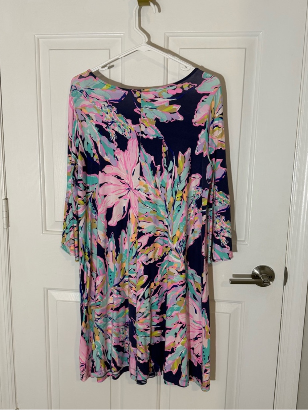 Women's Lilly Pulitzer Floral Navy & Pink Swing Dress - Picture 3 of 3